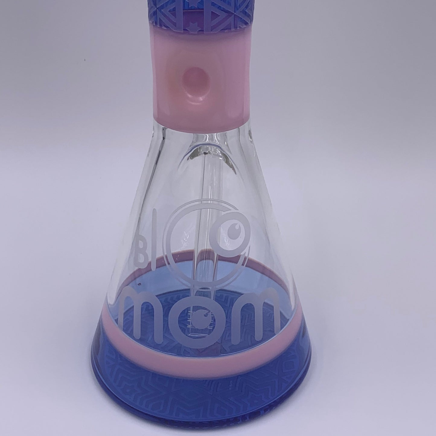 BIG MOM 18'' BLUE AND PINK FROSTED STAR BEAKER BONG