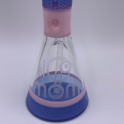 BIG MOM 18'' BLUE AND PINK FROSTED STAR BEAKER BONG