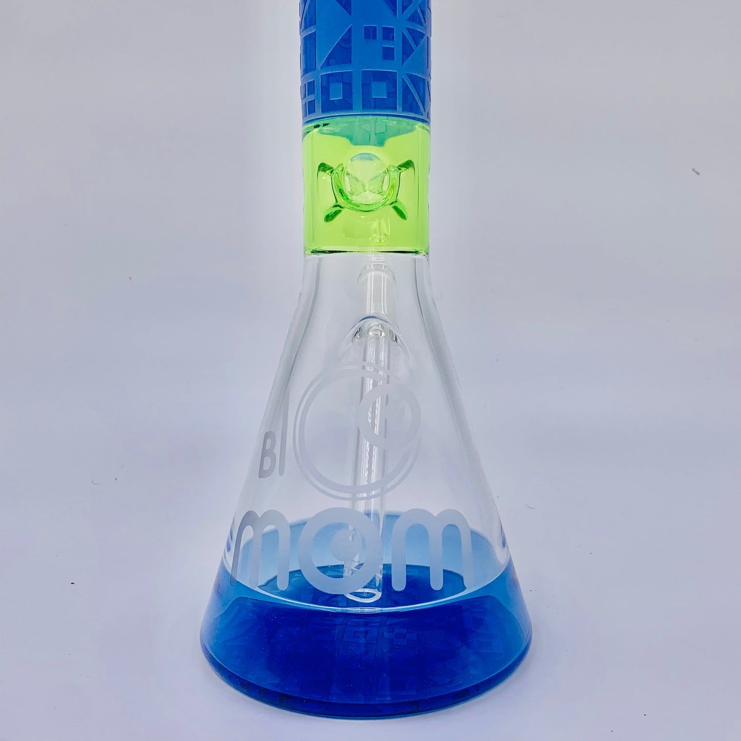 BIG MOM 18'' BLUE AND GREEN FROSTED BEAKER BONG