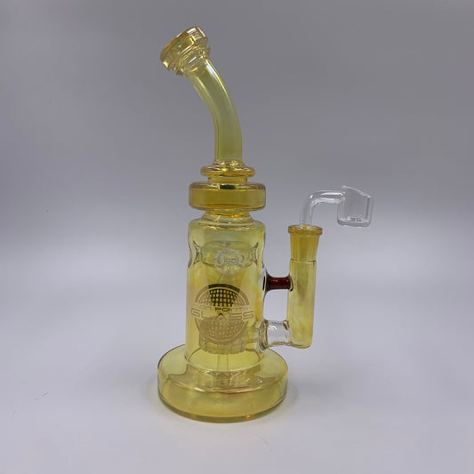 ON POINT GLASS 9.5" YELLOW FUMED COLOR