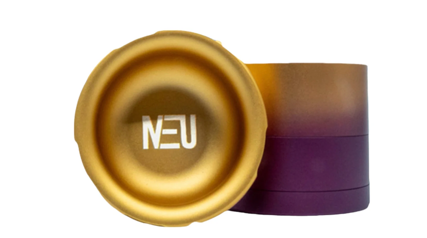 Neu Dry Herb Aluminum Grinder With Ashtray & Storage Top - 63 mm - 4 Parts