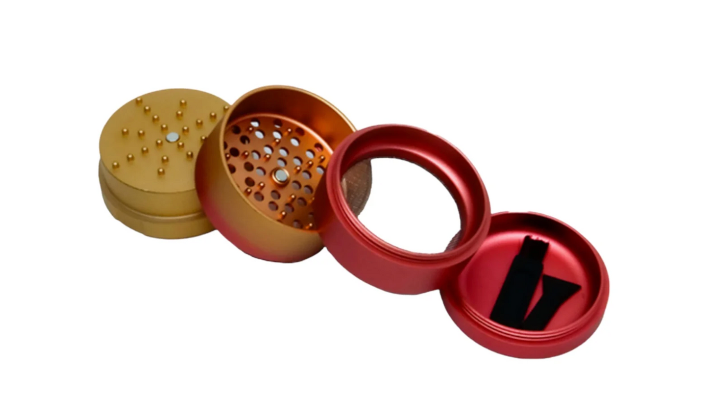 Neu Dry Herb Aluminum Grinder With Ashtray & Storage Top - 63 mm - 4 Parts