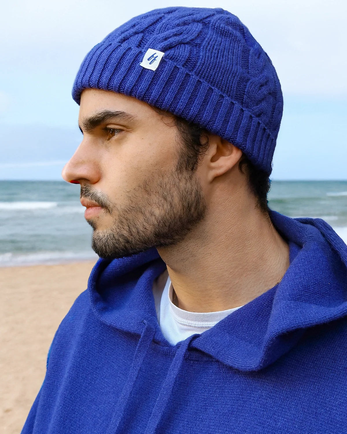 Cashmere Cable & Rib Beanie